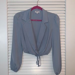 Revolve superdown baby blue crop top size XS.